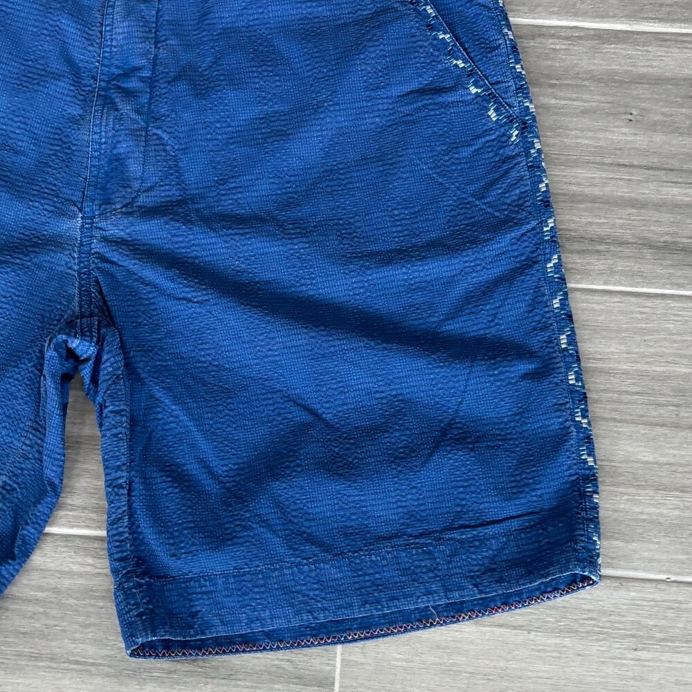 ROBERT GRAHAM Denim Shorts Men's 38W Blue White Stitched Trim Design Pockets - Picture 5 of 8